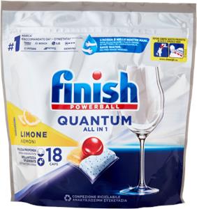 Finish Quantum All In One Lemon pastiglie lavastoviglie 18 lavaggi 187,2 g