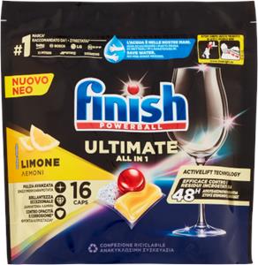 Finish Ultimate All In One Lemon pastiglie lavastoviglie 16 lavaggi 206,4 g