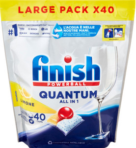 Finish Quantum All In One Lemon pastiglie lavastoviglie 40 lavaggi 416 g
