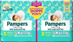 Pampers Baby-dry Midi 20+20 pz