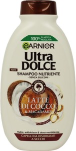 Garnier Shampoo Ultra Dolce Latte di Cocco e Macadamia, Capelli Morbidi e Setosi, 250 ml