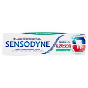 Sensodyne Sensibilità & Gengive Active Protect, Dentifricio Denti sensibili e Fastidi Gengivali, 75m