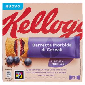 Kellogg's Barretta Morbida di Cereali Ripiena al Mirtillo 6 x 37 g