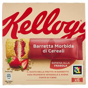 Kellogg's Barretta Morbida di Cereali Ripiena alla Fragola 6 x 37 g