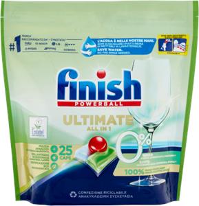 Finish Ultimate All In One 0% pastiglie lavastoviglie 25 lavaggi 317,5 g