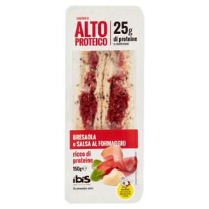 ibis Snack Sandwich Alto Proteico Bresaola e Salsa al Formaggio 150 g