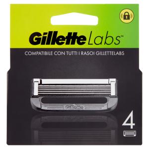 Gillette Lamette di Ricambio per Rasoio da Uomo Labs, 4 Ricariche