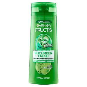 Garnier Fructis Shampoo Cucumber Fresh, shampoo purificante per capelli grassi, 250 ml