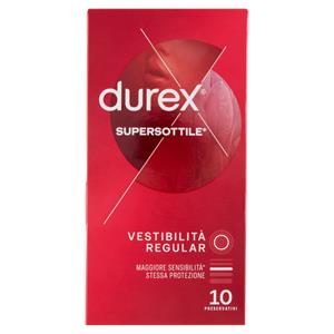Durex SuperSottile Vestibilità Regolare Preservativi Sottili, 10 Profilattici