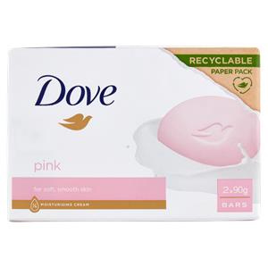 Dove pink for soft, smooth skin Bars 2 x 90 g
