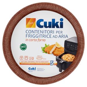 Cuki Cuoce Contenitori per Friggitrice ad Aria in carta forno 20,5 cm x 3 cm 5 pz