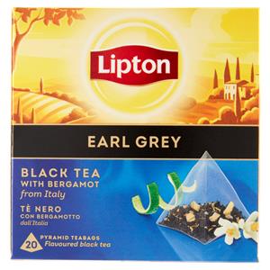Lipton Earl Grey Tè Nero con Bergamotto 20 Pyramid Teabags 32 g