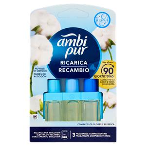 Ambi Pur Profumatore per Ambienti Elettrico Ricarica 3Volution, Nuvole di Cotone 20ml