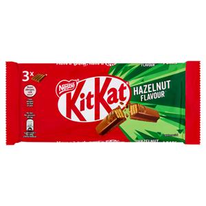 KITKAT Hazelnut Wafer ricoperto di Cioccolato al Latte al gusto Nocciola 3 Snack da 41,5g