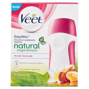 Veet Kit Roll-on Scaldacera Elettrico Easy Wax Natural Inspiration con 12 Strisce