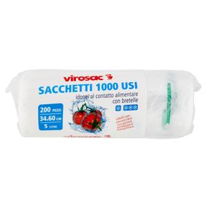 virosac Sacchetti 1000 Usi 34x60 cm 5 litri 200 pz