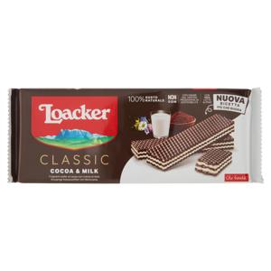Loacker Wafer Classic Cocoa & Milk al cacao con crema al latte 100% alpino wafers 175g