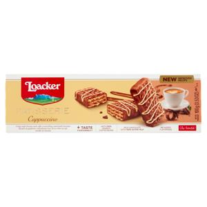 Loacker Patisserie Cappuccino Wafer ricoperti di cioccolato al latte con crema al caffè Wafers 100g