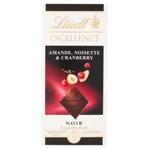 Lindt Excellence Tavoletta Cioccolato Fondente Mandorle e Mirtilli rossi 100 g