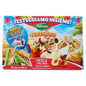 Valfrutta i Triangolini Pesca Italiana succo e polpa Brik 12 x 100 ml