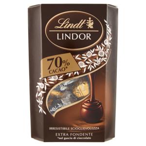 Lindt Cioccolatini Lindor Cioccolatini fondenti Scatola 70% 200 g