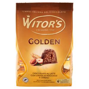 Witor's Golden Cioccolato al Latte con Crema di Nocciole e Cereali 250 g