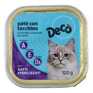 Patè con tacchino per gatti sterilizzati gr 100