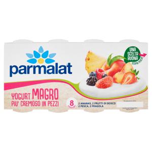 parmalat Yogurt Magro Più Cremoso in Pezzi 2 Ananas, 2 Frutti Bosco, 2 Pesca, 2 Fragola 8 x 125 g