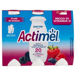 Actimel yogurt da bere arricchito con calcio, vitamina B6 e D, gusto frutti di bosco 6 x 100 g
