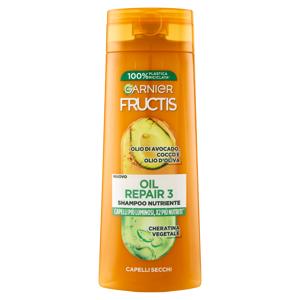 Garnier Fructis Shampoo Nutriente Oil Repair 3, ideale per capelli secchi, 250 ml