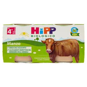 HiPP Biologico Manzo Omogeneizzato con Carne 2 x 80 g