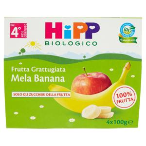 HiPP Biologico Frutta Grattugiata Mela Banana 4 x 100 g