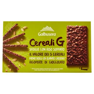 Galbusera Cereali G Sfoglie con Riso Soffiato Ricoperte di Cioccolato 5 x 30 g