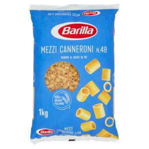 Barilla Pasta Mezzi Canneroni n.48 100% grano italiano CELLO 1Kg 