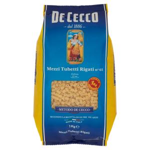 De Cecco Mezzi Tubetti Rigati n° 65 1 Kg