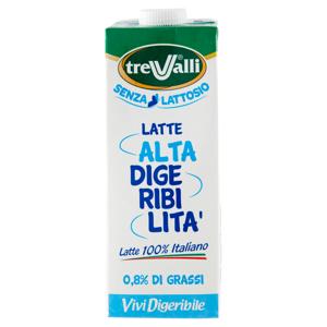 treValli Senza Lattosio Latte Alta Digeribilità 0,8% di Grassi Vivi Digeribile 1000 ml
