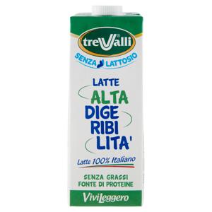 treValli Latte Alta Digeribilità Senza Grassi Vivi Leggero 1000 ml