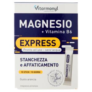 Laboratoires Vitarmonyl Magnesio + B6 Express Stanchezza e affaticamento 15 stick 15 g