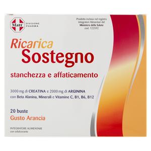 Matt Divisione Pharma Ricarica Sostegno stanchezza e affaticamento Gusto Arancia 20 buste 160 g