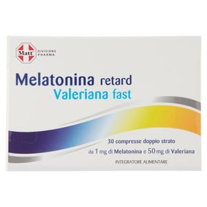 Matt Divisione Pharma Melatonina retard Valeriana fast 30 compresse doppio strato 12 g
