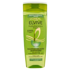 L'Oréal Paris Shampoo Elvive Multivitaminico Fresh, Azione Vitalizzante per Tutti i Capelli, 285 ml