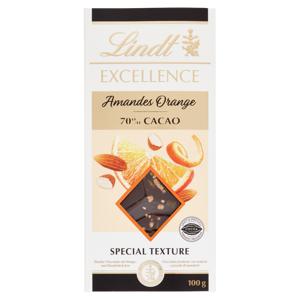 Lindt  Excellence Tavoletta Cioccolato Fondente Arancia e Mandorle 100 g