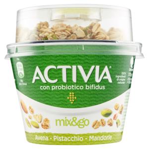 ACTIVIA Mix&Go con Probiotico Bifidus, Yogurt con Avena, Pistacchio e Mandorle, 170g