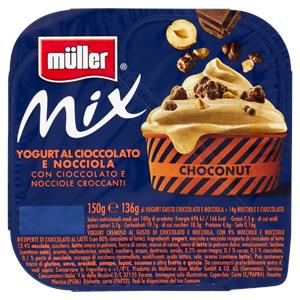 müller Mix Yogurt al Cioccolato e Nocciola con Cioccolato e Nocciole Croccanti 150 gcroccanti)