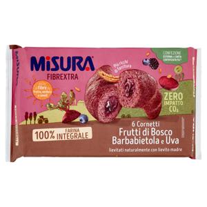 Misura Fibrextra 6 Cornetti Frutti di Bosco Barbabietola e Uva 308 g