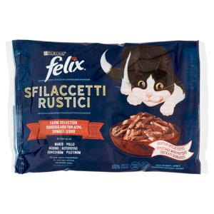 FELIX Sfilaccetti Rustici Farm Selection (Manzo & Pollo) 4 x 80 g