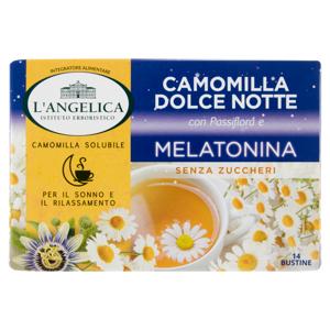 L'Angelica Camomilla Solubile Dolce Notte con Passiflora e Melatonina 14 Bustine 61,6 g