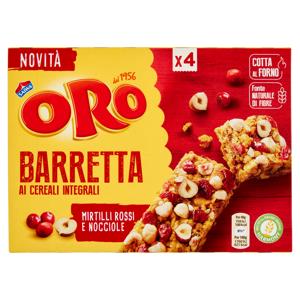 Oro Saiwa Vitasnella Barrette ai cereali integrali Mirtilli Rossi e Nocciole - 4 x 40 g