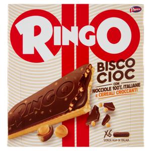Ringo Snack Bisco Cioc Snack con Nocciole 100% Italiane e Cereali Croccanti 6 porzioni 162g