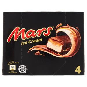 Mars Barretta Gelato al cioccolato e caramello, Multipack da 4 x 40 g